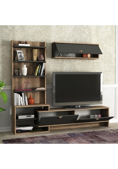 Dekorister Exclusive Pırıl Tv Ünitesi Ceviz-Antrasit