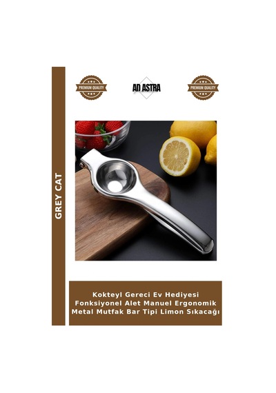 Kokteyl Gereci Ev Hediyesi Fonksiyonel Alet Manuel Ergonomik Metal Mutfak Bar Tipi Limon Sıkacağı Çelik