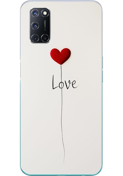 Oppo A52 Uyumlu Love Aşk Baskılı Silikon Kılıf Renkli