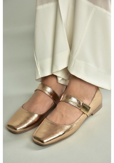 Fox Shoes U726454508 Bronz Rugan Kadın Babet Bronz-rugan