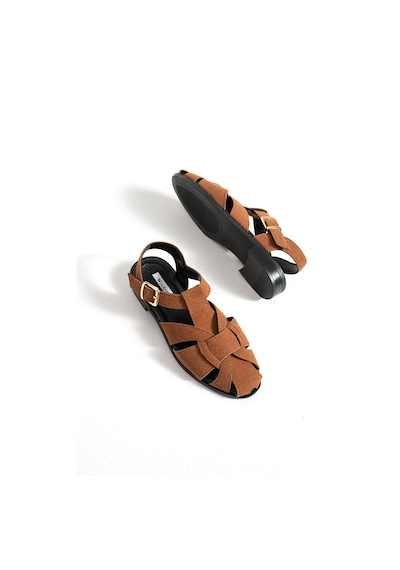 Wolk Shoes Asel Kadın Sandalet Taba Süet
