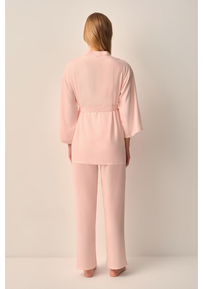 Suwen Stripe Hamile Lohusa Sabahlık Sh26539615l919 Pembe Çizgili