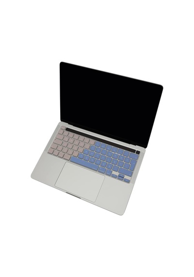 Apple Macbook Uyumlu Klavye Koruyucu Türkçe Q A2338 M1 M2 13 İnç A2251 A2289 A2141 16 İnç Uk Iso Ters L Enter Silikon Keyboard Cover Touch Bar Mavi Pembe