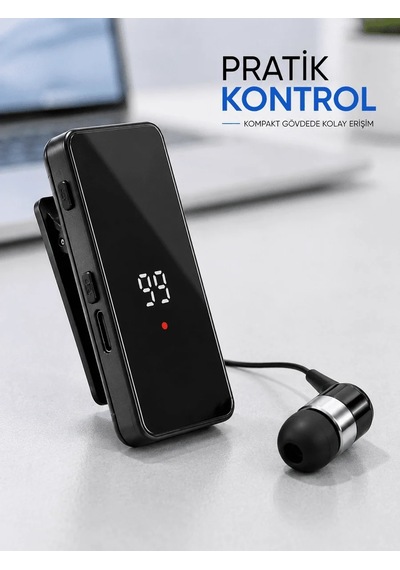 Lb Klipsli Bluetooth Kulaklık Kısa Kablolu Tek Kulaklık Taşınabilir Günlük Kullanım
