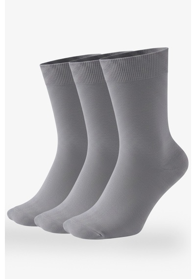 Socketta 3'lü Gri Erkek Business Bambu Dikişsiz Takviyeli İnce Yazlık Soket Çorap - Premium Gri Socketta 3'lü Gri Erkek Business Bambu Dikişsiz Takviyeli İnce Yazlık Soket Çorap - Premium Gri