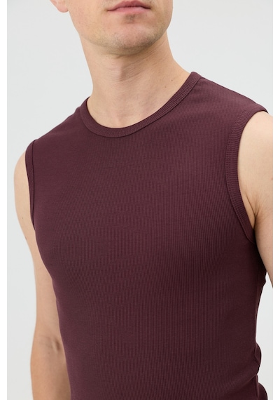 Antioch Pamuklu Kolsuz Erkek T-shirt Bordo