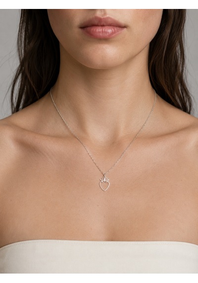 Oya Silver Minimal Tasarım Gümüş Çilek Kolye Oyot366