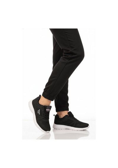 Walkway Siyah Beyaz Fileli Hafif Bağcıklı Esnek Unisex Spor Ayakkabı 020 G Siyah - Beyaz