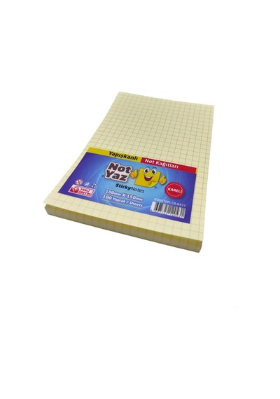 Notyaz Yapışkanlı Bloknot 150 100mm Kare Baskılı 80 Yaprak Çok Renkli