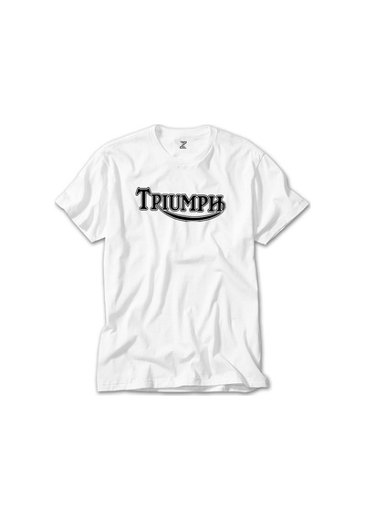 Triumph Motorcycles Logo Beyaz Tişört Beyaz