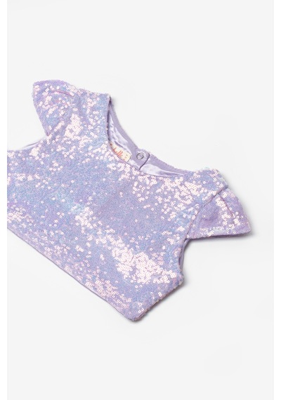 Le Mabelle Lila Pullu Kız Çocuk Crop Bluz Mor