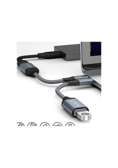 Usb 3.0 To Type-c Çevirici Dönüştürücü 60w Hızlı Şarj Desteği 15 Cm Kablolu Otg Adaptör Xiaomi Macbook İle Uyumlu Gri Ottca-01 İkili Paket