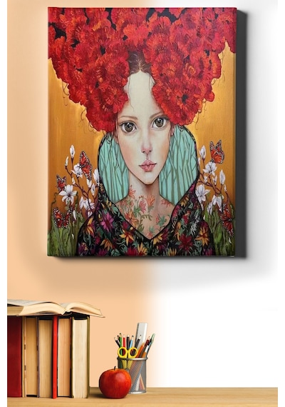 Webstyle Sayılarla Boyama Seti Kasnaklı Kırmızı Kız 60 X 75 Cm