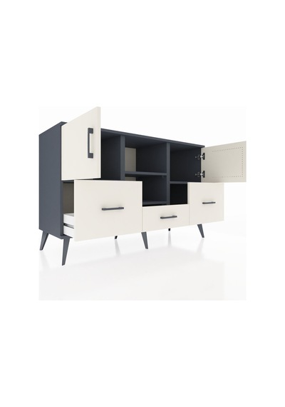 Hyperion Konsol 4 Raflı 3 Çekmeceli 3 Kapaklı 132x44x83 Antrasit-aytaşı Aytaşı Hyperion Konsol 4 Raflı 3 Çekmeceli 3 Kapaklı 132x44x83 Antrasit-aytaşı Aytaşı