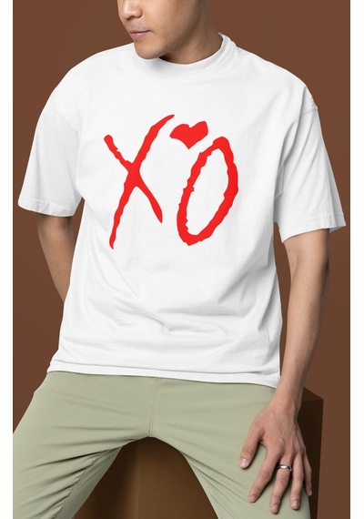 Sevbano Xo The Weeknd Rapper Baskılı Unisex Oversize Şarkıcı Tişört Beyaz