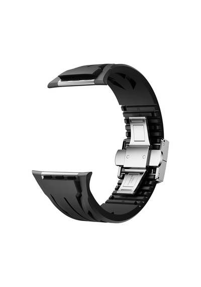 Apple Uyumlu  Watch  7 8 Se 45mm Krd-127 Metal Tokalı Uzunluk Ayarlı Silikon Kordon