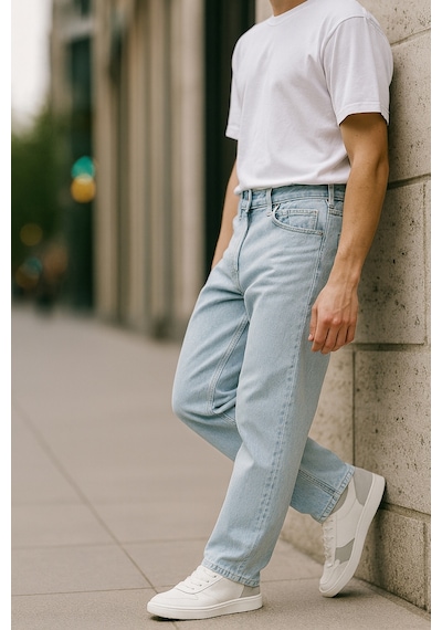Cedy Denim Yüksek Kalite Baggy Fit Jean Leon Yüksek Bel Bol Kesim Kot Pantolon C352 Çok Renkli