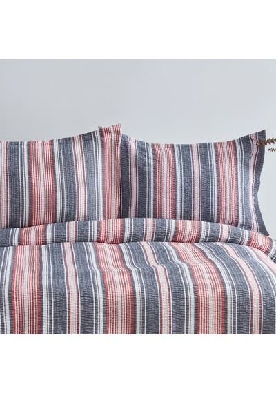 Karaca Home Denim Farley Çift Kişilik Yatak Örtüsü Seti Kırmızı