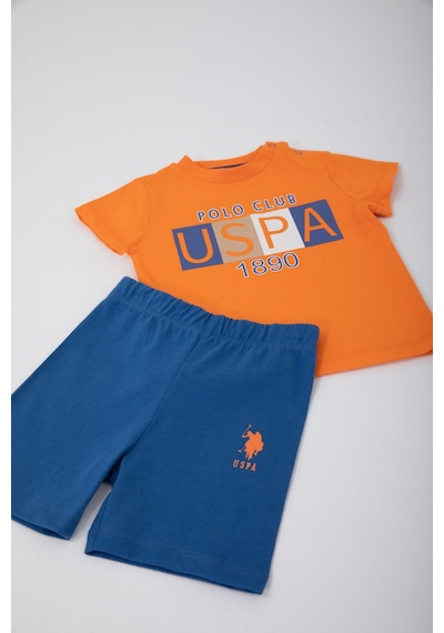 U.S. Polo Assn. Turuncu Erkek Bebek 2'li T-Shirt Takım Turuncu