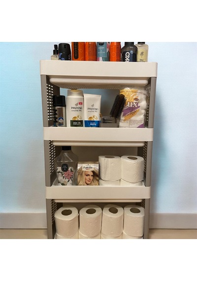 Silim Organizatör Raf Banyo Düsenleyici Yatay 44 En 21 Boy 84 Cm Gri - Beyaz