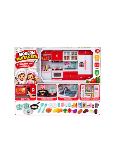 1014 Modern Kıtchen Mutfak Set 4lü Oyuncak Mutfak Seti