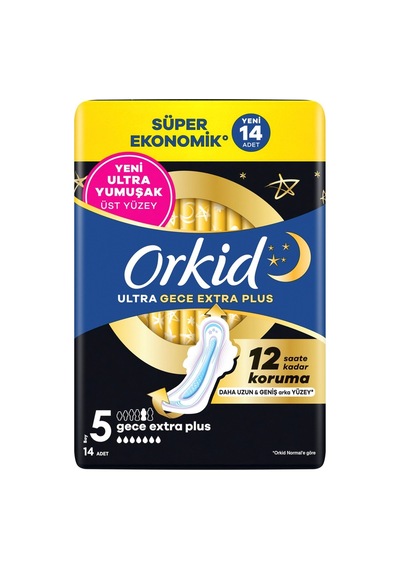 Orkid Ultra Ekstr Hijyenik Ped Dörtlü Gece Extra 14 4'li Avantaj Paketi - 4 Adet Tarı
