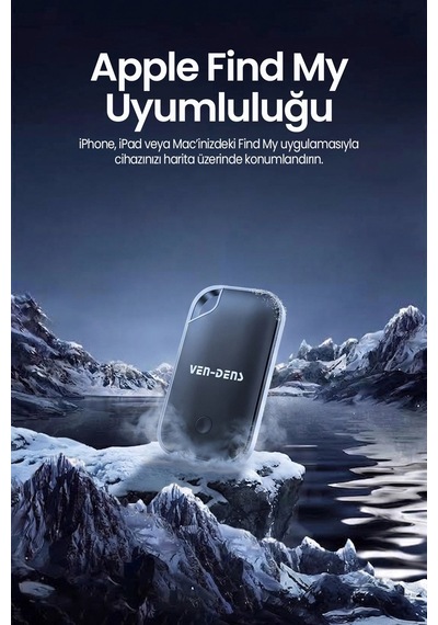 Ven-dens Vd-tag004 Find My Uyumlu Bluetooth Eşya Takip Etiketi, Anahtar Ve Bagaj, Siyah