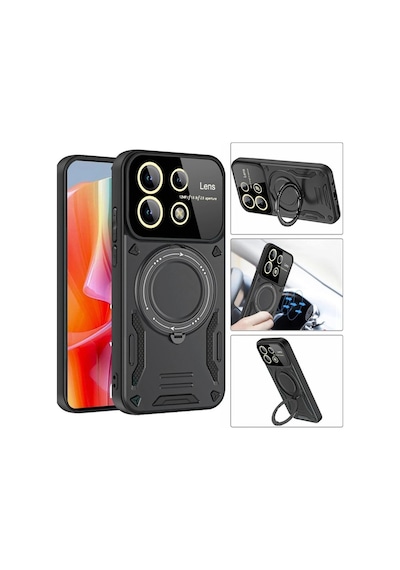 Redmi Note 13 Pro 5g Kılıf Joy Lens Standlı Kapak - Kırmızı İtdark1456