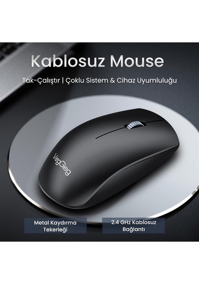 G700 Kablosuz Mouse 2.4ghz Nano Usb Alıcı 3 Tuşlu Pilli Optik Mouse