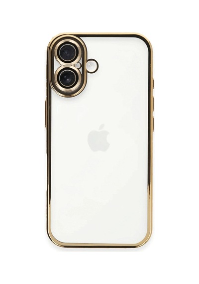 Apple İphone 16 Plus Kılıf Razer Lensli Silikon - Gold Çok Renkli