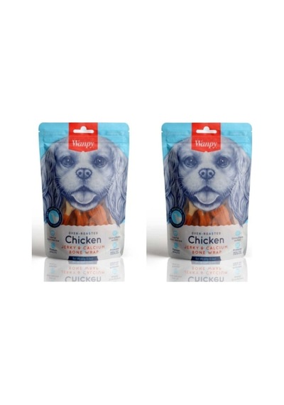 Wanpy Chicken Jerky Calcium Bone Wrap Köpek Ödülü 100 Gr X 2