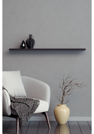 Yankı-BYEG Mat Siyah 80 cm Mdf Duvar Rafı Gizli Bağlantı Kitaplık