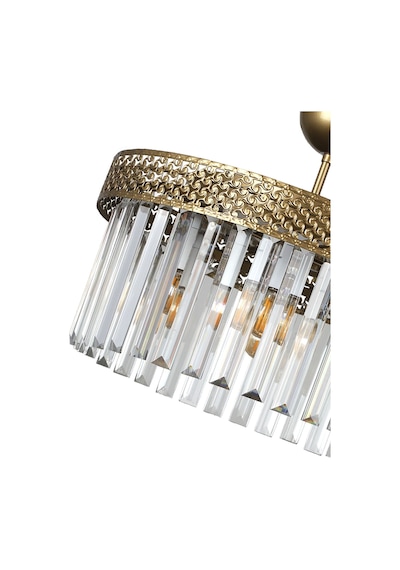 Begüsa Sitrus 4.lü Eskitme Lux Kristal Taşlı Avize