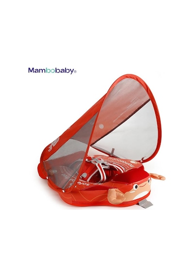 Mambobaby Yüzme Simidi - Kırmızı Yengeç, Emniyetli, Gölgelikli Ve Ayak Destekli