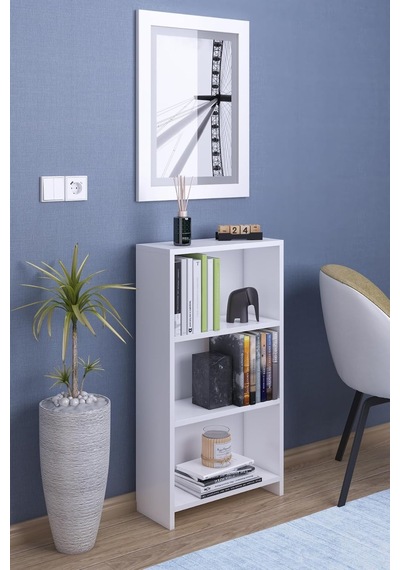 Abete - 3 Raflı Kitaplık/beyaz Çok Renkli