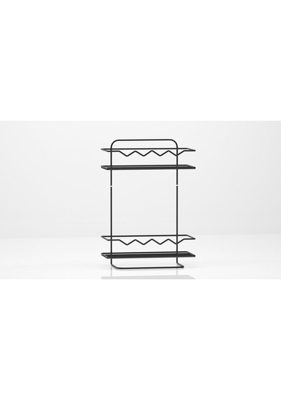 Suntel Dalga Desenli 2 Katlı Banyo Rafı Banyo Düzenleyici Banyo Organizer Siyah Suntel Dalga Desenli 2 Katlı Banyo Rafı Banyo Düzenleyici Banyo Organizer Siyah