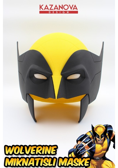 Kazanova Design Wolverine Mıknatıslı Giyilebilir Maske Gerçek Boy Marvel X-men Cosplay