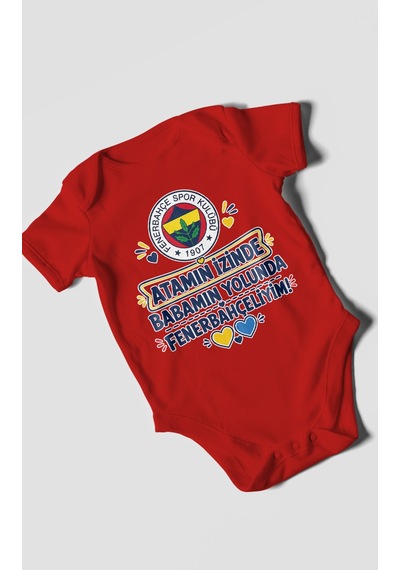Morivokids Babaya Özel Kısa Kollu Bebek Body %100 Pamuk Zbn275-kk Kırmızı