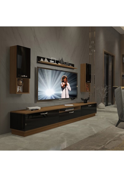 Decoraktiv Trendstyle 270da Slm Tv Ünitesi Tv Sehpası Ceviz - Siyah
