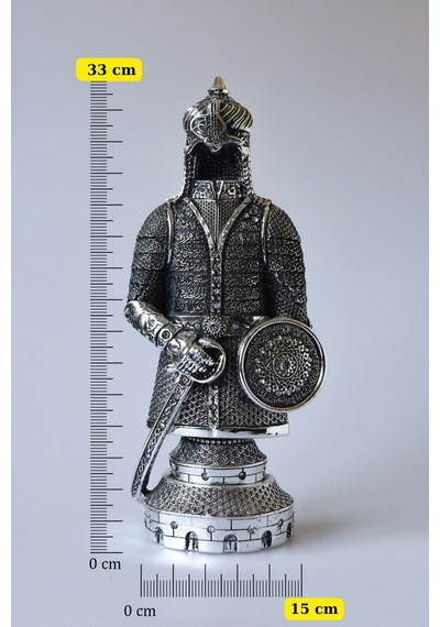 Fetih Zırh Ayetel Kürsi Biblo 15x33 Cm Büyük Boy Altın Renk Metal Dekoratif Aksesuar