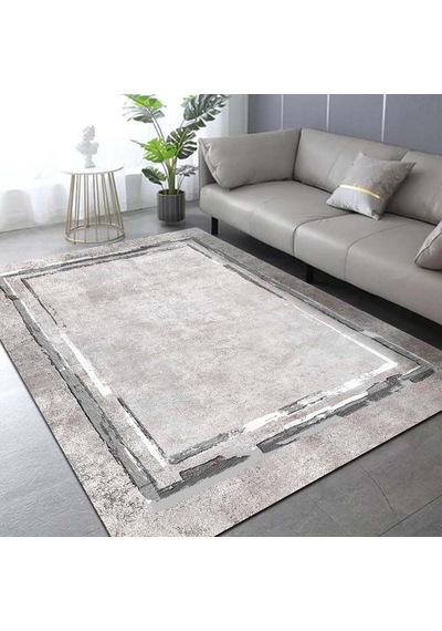 Lareny Kadife Pamuk Tabanlı Yıkanabilen Kaydırmaz Antibakteriyel Salon Halısı 120x180 Çok Renkli