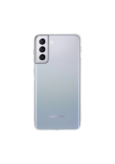 Samsun Galaxy S21 Plus ile Uyumlu Kapak Kamera Korumalı Şeffaf Tıpalı Silikon Kılıf
