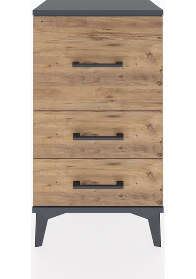 Arges Komodin 3 Çekmeceli 44x30x80 Antrasit-çam Antrasit