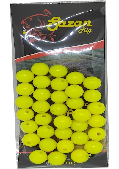 Sazan Rig Yüzen Fluo Limon Yeşil Yuvarlak Boncuk 12 Mm(Dar Delik)
