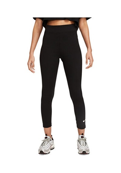 Nike W Nsw Nk Clsc Hr 7/8 Tıght Lbr Kadın Günlük Tayt Dv7789-010 Siyah Renklı
