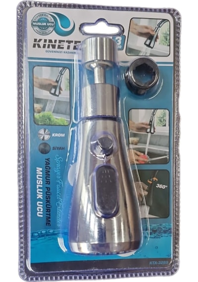 Kinetex Konik Musluk Başlığı 3 Fonksiyonlu