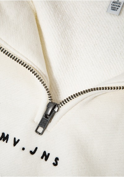 Mavi - Mvjns Nakışlı Yarı Fermuarlı Ekru Sweatshirt 1s10533-89145 Ekru