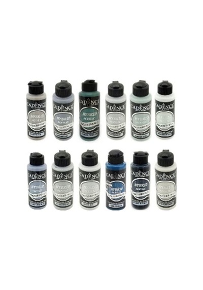 Hybrid Akrilik Boya Seti 120 Ml Set4 Soğuk Renkler Renkli Renkli