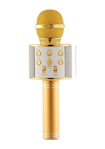 Bluetooth Karaoke Mikrofon Kablosuz Hoparlörlü, Led Işıklı, Şarjlı