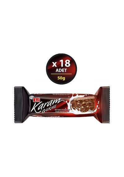 Karam Gurme Bol Sütlü Çikolatalı Gofret 50 G X 18 Adet